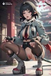 jane_doe_(zenless_zone_zero), zenless_zone_zero, r34arts, 1girls, animal_ears