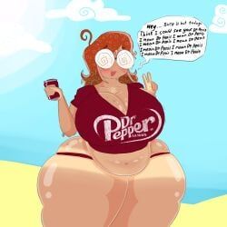 dr_pepper, 1girls, :3, big_stomach, hyper