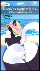 anthro, anus, avian, beach, beach_towel
