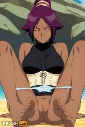 shihouin_yoruichi, bleach, bleach:_the_thousand-year_blood_war, rule34lab, 1girls