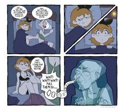 derpina, taterdouce, 1boy, 1girls, bed