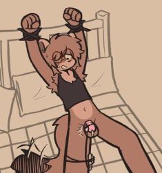 katsofftoya, anthro, armpit_hair, balls, bed
