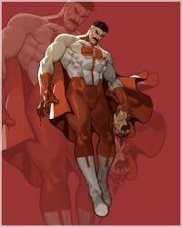 omni-man, invincible_(series), 1boy, black_hair, blood