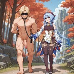 ganyu_(genshin_impact), genshin_impact, femdomfantasyai, autumn, balls