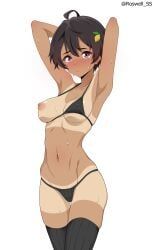 yakishio_lemon, make_heroine_ga_oo_sugiru!, roswell-ss, 1girls, arms_behind_head