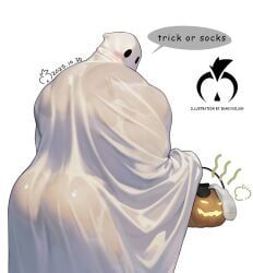 halloween, shan_yao_jun, 1boy, ass, bara