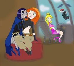 jack_spicer, kimberly_ann_possible, princess_peach, rachel_roth, raven_(dc)