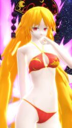 junko_(touhou), touhou, hati_yukkuri_mmd, 1girls, bikini