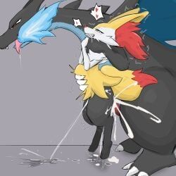 braixen, generation_6_pokemon, mega_charizard, mega_charizard_x, mega_evolution
