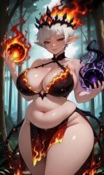 bra, chubby, chubby_belly, chubby_female, dark_green_eyes