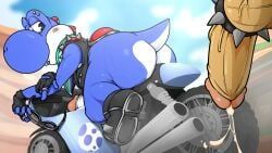 blue_yoshi, bowser, yoshi, mario_(series), nintendo