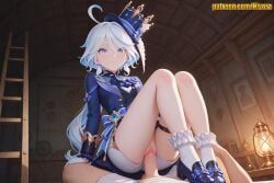 furina_(genshin_impact), genshin_impact, nivora, 1boy, 1girl