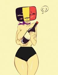 belgium_(countryhumans), countryhumans, countryhumans_girl, flawsy, belgian_flag