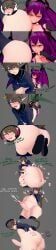 1boy, 1girls, belly, big_bell, big_belly_bulge
