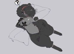 puppy_b, accessory, anthro, black_body, black_fur
