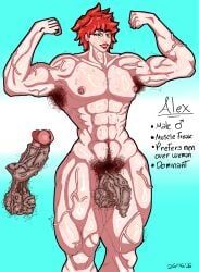 1boy, ambush_(trap), armpits, dark_penis, excessive_pubic_hair