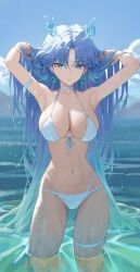 qingxiao_(wuthering_waves), wuthering_waves, 1girls, big_breasts, bikini
