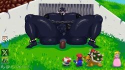 bowser, chain_chomp, gigi_(thecoatl034), mario, princess_peach