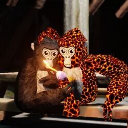 monke, gorilla_tag, black_(gorilla_tag), cumshot, dick