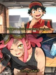 hatsume_mei, izuku_midoriya, mei_hatsume, mcdonald's, my_hero_academia
