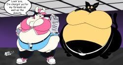 beth_(weirdmidnight), kathy_(weirdmidnight), super_fatty_office_administrator_simulator, mad_n_evil, 2girls