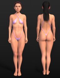 stormlux18, 1girls, bikini, black_hair, female