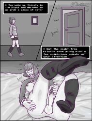 chara, frisk, undertale, thurr_(artist), bed