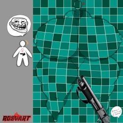 meccha_chameleon, trollface, rosyart, 1boy, 1boy1girl