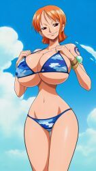 nami_(one_piece), one_piece, 1girls, big_breasts, boobs