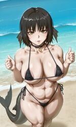 pleco-chan, pleco, shao145, 1girls, big_breasts