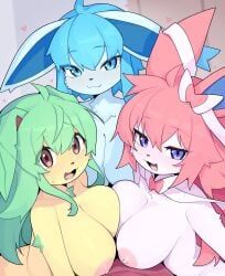 eeveelution, glaceon, leafeon, sylveon, nintendo