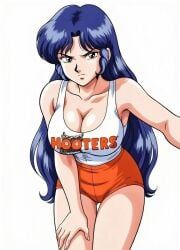 b-ko_daitokuji, hooters, project_a-ko, big_breasts, blue_hair