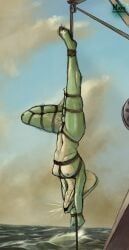 zeara_spirewind, maya_bladewing_(artist), anthro, blindfold, bondage