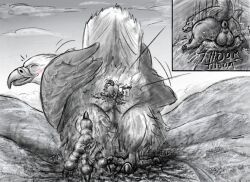 mythology, accipitrid, accipitriform, ambiguous_fluids, animal_genitalia