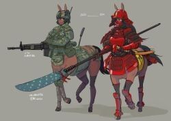 kabuto, original, mikoyan, 2girls, :d