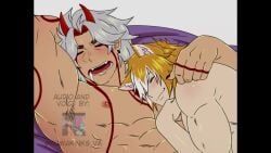 arataki_itto, gorou_(genshin_impact), ittorou, genshin_impact, halakadira