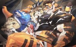 howltheartist, american_football, anthro, barazoku, biceps