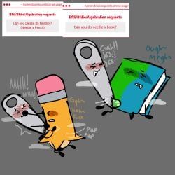 book_(bfdi), needle_(bfdi), pencil_(bfdi), battle_for_dream_island, bfdi
