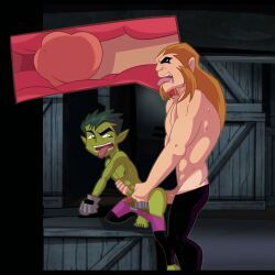 beast_boy, beast_boy_(teen_titans), mammoth_(dc), iyumiblue, gay