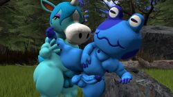 jeremiah_(animal_crossing), julian_(animal_crossing), animal_crossing, 2boys, amphibian