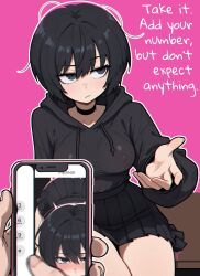 brat_girl_(a.mikusa), a.mikusa, black_hair, black_hoodie, blowjob