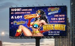 ms._americana, advertising, american_flag_bikini, belt, big_breasts
