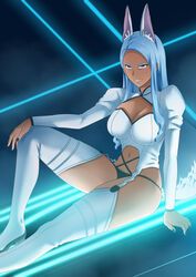 revisions, revisions_(anime), animal_ears, blue_hair, breasts