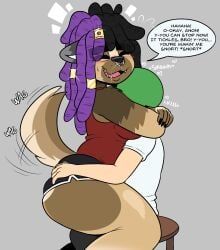 nikole_(darkwolf), darkwolfhybrid, 1boy1girl, ass_grab, big_boobs