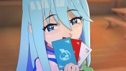 aqua_(konosuba), satou_kazuma, kono_subarashii_sekai_ni_shukufuku_wo!, konosuba, amplected