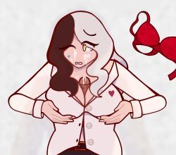 boobjob, boobs, bra, braless, brown_eyes
