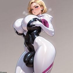 gwen_stacy, marvel, spider-man_(series), (titancore), blonde_hair