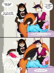 ailurid, anthro, bat, black_hair, bodily_fluids