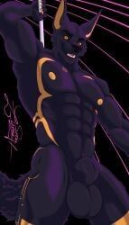 pyxou, anthro, anubian_jackal, balls, big_balls