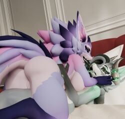 novabeast, mythology, anthro, bed, big_breasts